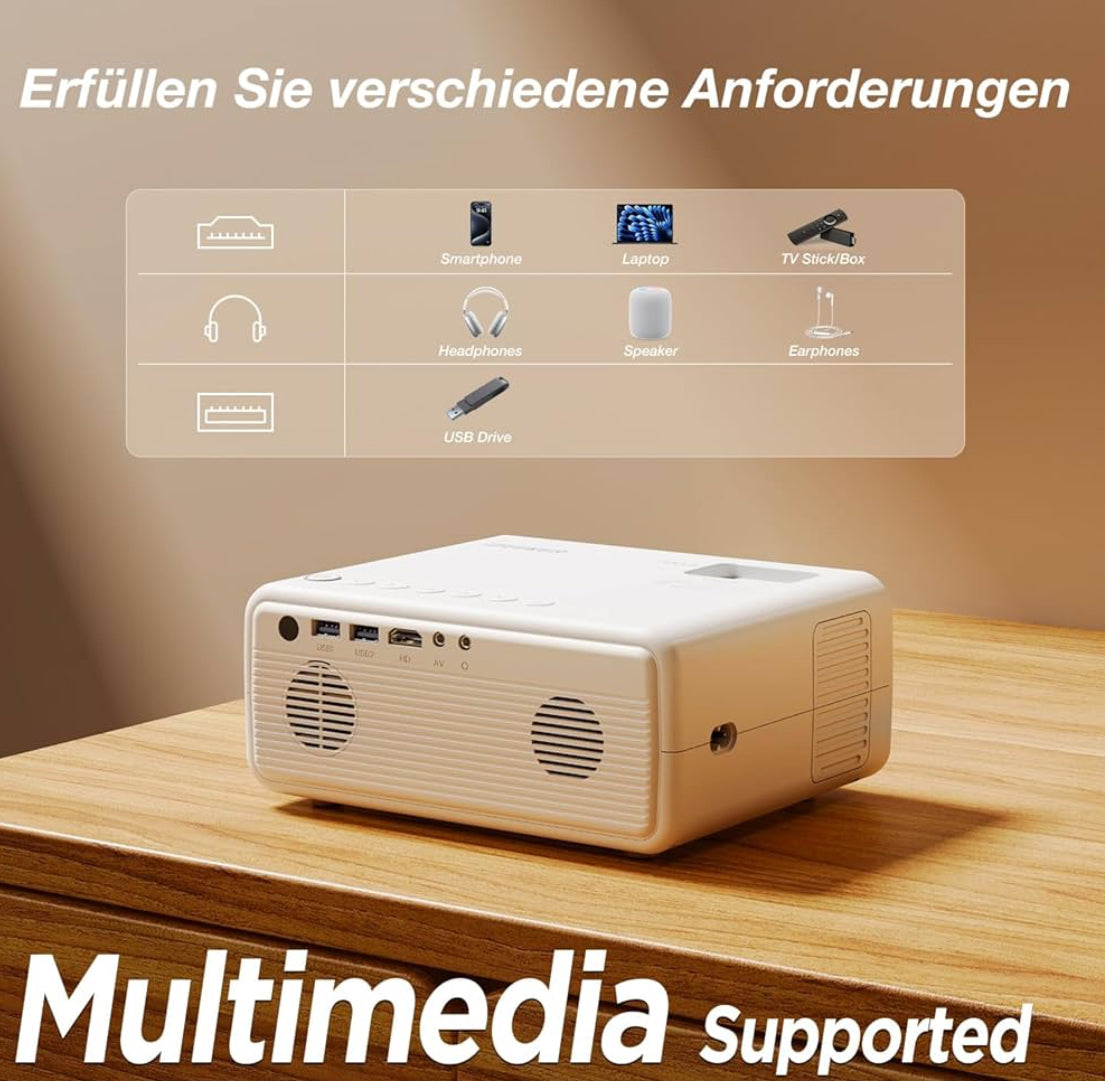 iZEEKER iPL310 Beamer / Video Projektor mit 13000 Lux Full HD 1080P 4K, 5G WiFi, Bluetooth,uvm