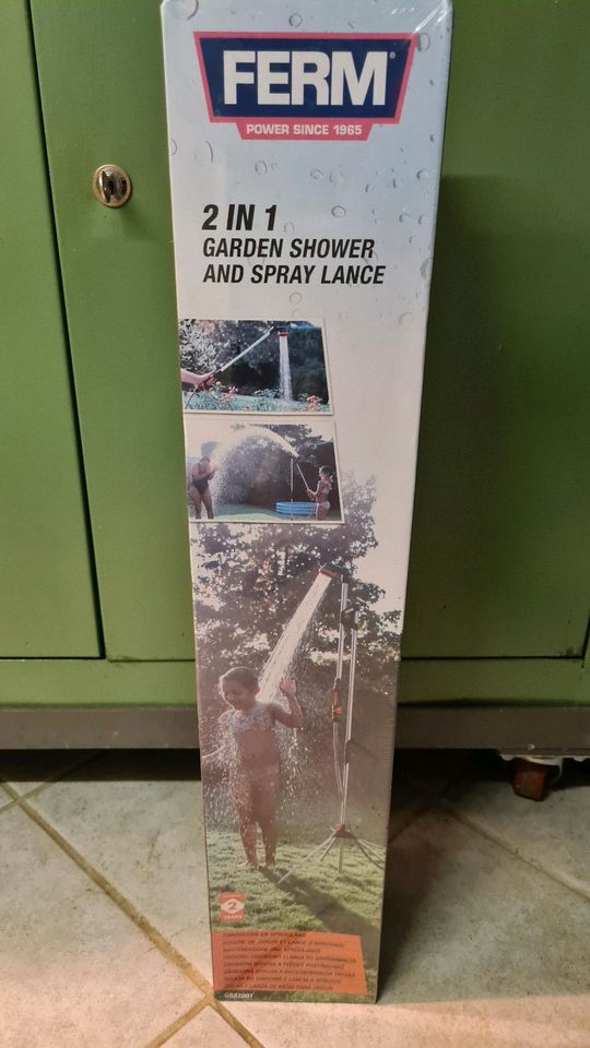 Gartendusche mit Stativ & Erdspieß | höhenverstellbar von 165 cm bis 225 cm | Duschstrahl stufenlos verstellbar | Aluminium | Campingdusche | Pooldusche