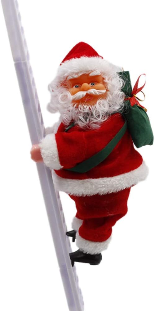 Weihnachtsmann auf Leiter Elektrische Weihnachtsfiguren Kletternder Nikolaus Santa Crawl Indoor und Outdoor Weihnachtsdeko Figur