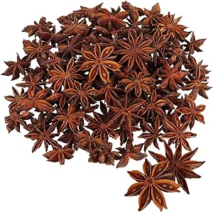 com-four® 100x Sternanis - weihnachtliche Streudeko - kleine Gewürz-Sterne zum Verzieren von Kränzen, Geschenken und als Tischdeko - Anis-Sterne für DIY-Projekte (100x Anisstern)