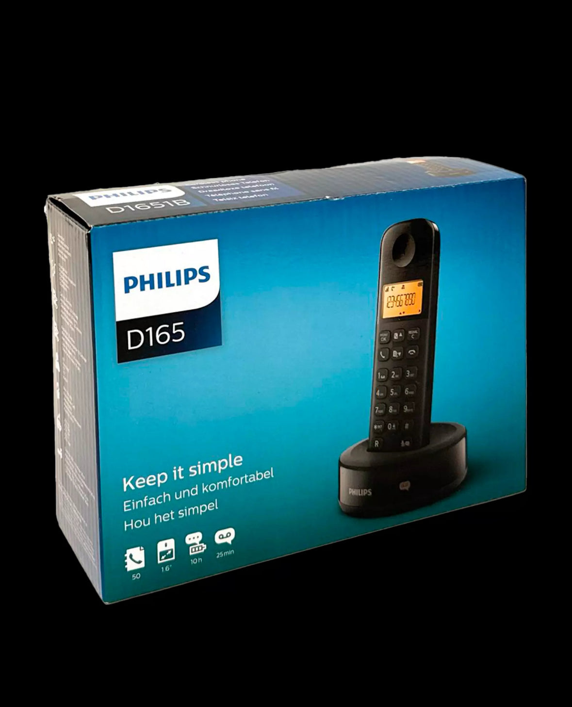 Philips Schnurloses Telefon D1651B/01 Kabelloses Haustelefon Schnurlostelefon