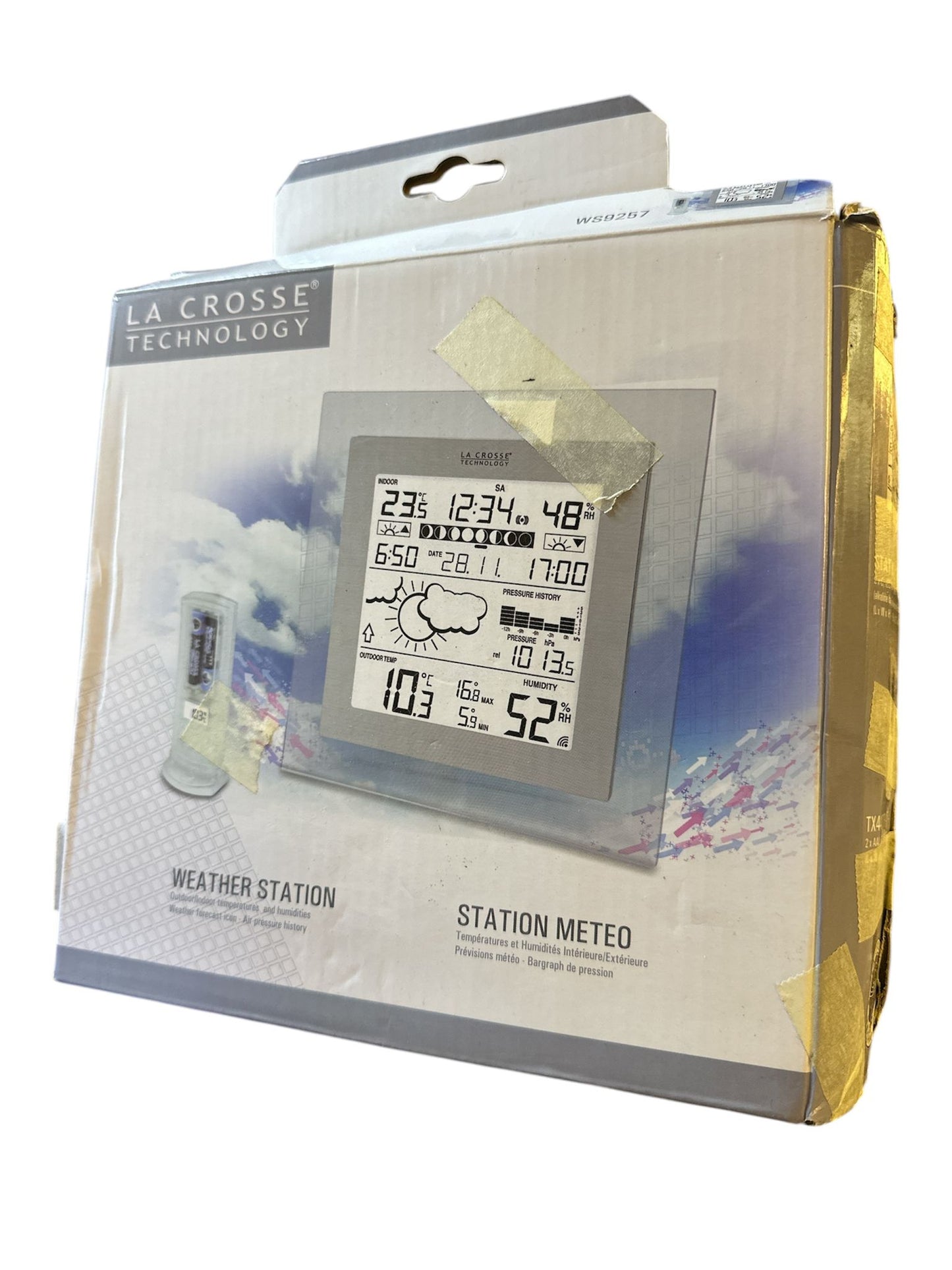 La Crosse WS 9257 Wetterstation Quarzuhr Datums- und Wochentagsanzeige Innen- und Außentemperaturanzeige uvm