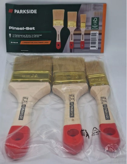 Parkside Pinsel-Set 3 Teilig Lösungsmittelhaltiger Lack