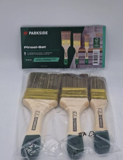 Parkside Pinsel-Set 3 Teilig Lasur, Holzlasur, Hochwertig, Neu