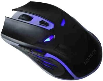MS-TECH SM-X40 USB Optical Mouse 6 Button Black Blue LEDs