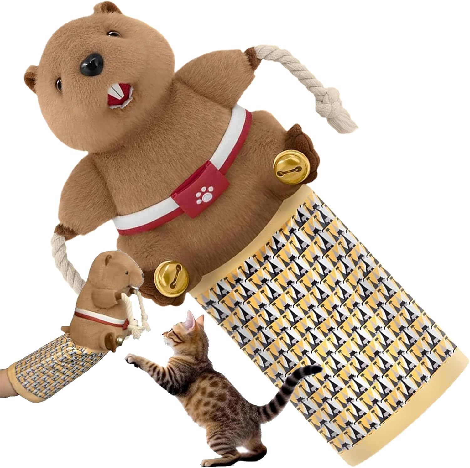 Cat Wrestling Glove – Interaktiver Spielhandschuh für Katzen mit Teaser-Glocke