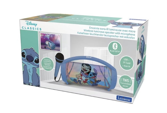 Lexibook Bluetooth Lautsprecher Disney Lilo & Stitch mit Mikrofon blau (B-Ware Gerät Neu / Kartonage kann leicht beschädigt sein)