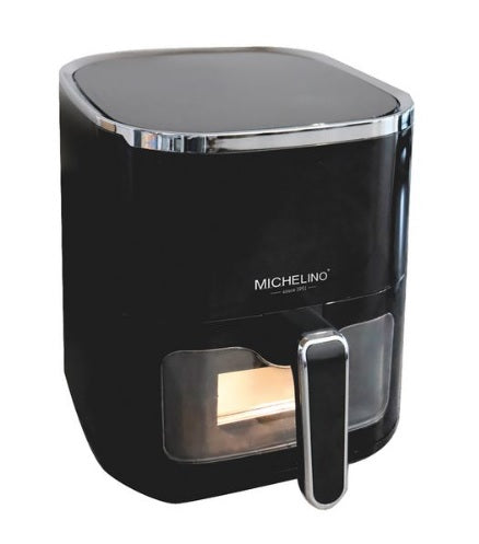 Michelino Heißluftfritteuse 5,0 Liter 1450 Watt Schwarz mit Sichtfenster