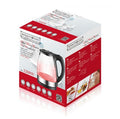 ROYALTYLINE GWK34300 Wasserkocher mit Glaskanne, 1,7 l, 2200 W, LED-Beleuchtung, Silber/Schwarz, H25,0 x B15,0 x T15,0 cm