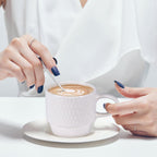 EYMPEU Kaffeetassen-Set – 6 elegante Bone-China-Tassen à 300 ml im Geschenkset