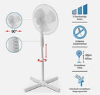 ito ELECTRONICS WLSF-4043: 40cm Standventilator mit Oszillation / Ventilator