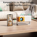 YOTON Y3 Mini Beamer 720P HD | 1080P Support | 15.000 Lumen | 180° Drehung | Auto Keystone | 50 % Zoom | HDMI USB TF | Für iPhone Android PS5 TV Stick | Tragbarer Projektor