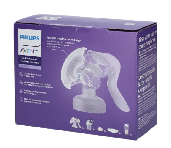 PHILIPS Avent Milchpumpe Manuelle Milchpumpe Natural Motion Set SCF430 (B-Ware / Ware NEU, Kartonage kann beschädigt sein.)