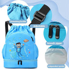 Schwimmtasche Rucksack für Kinder – Wasserdichter Sportbeutel mit Schuhfach | Turnbeutel für Mädchen & Jungen