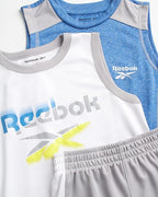 Reebok Kinder 3-teiliges Set – 2 T-Shirts & 1 Shorts - Verschiedene Größen
