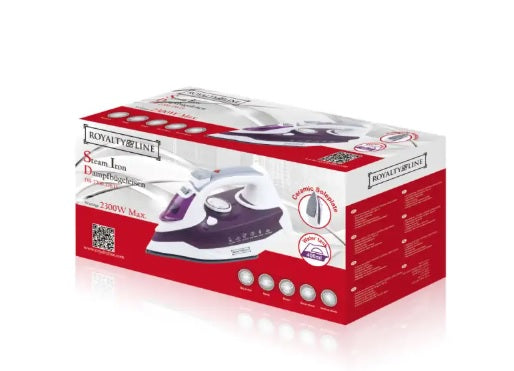 ROYALTYLINE DB-15413  Dampfbügeleisen, Bügeleisen 2200 W, Keramikplatte, Vertikaldampf, Sprühfunktion, Dampfstoß, Wassertank: 350 ml *NEUWARE*