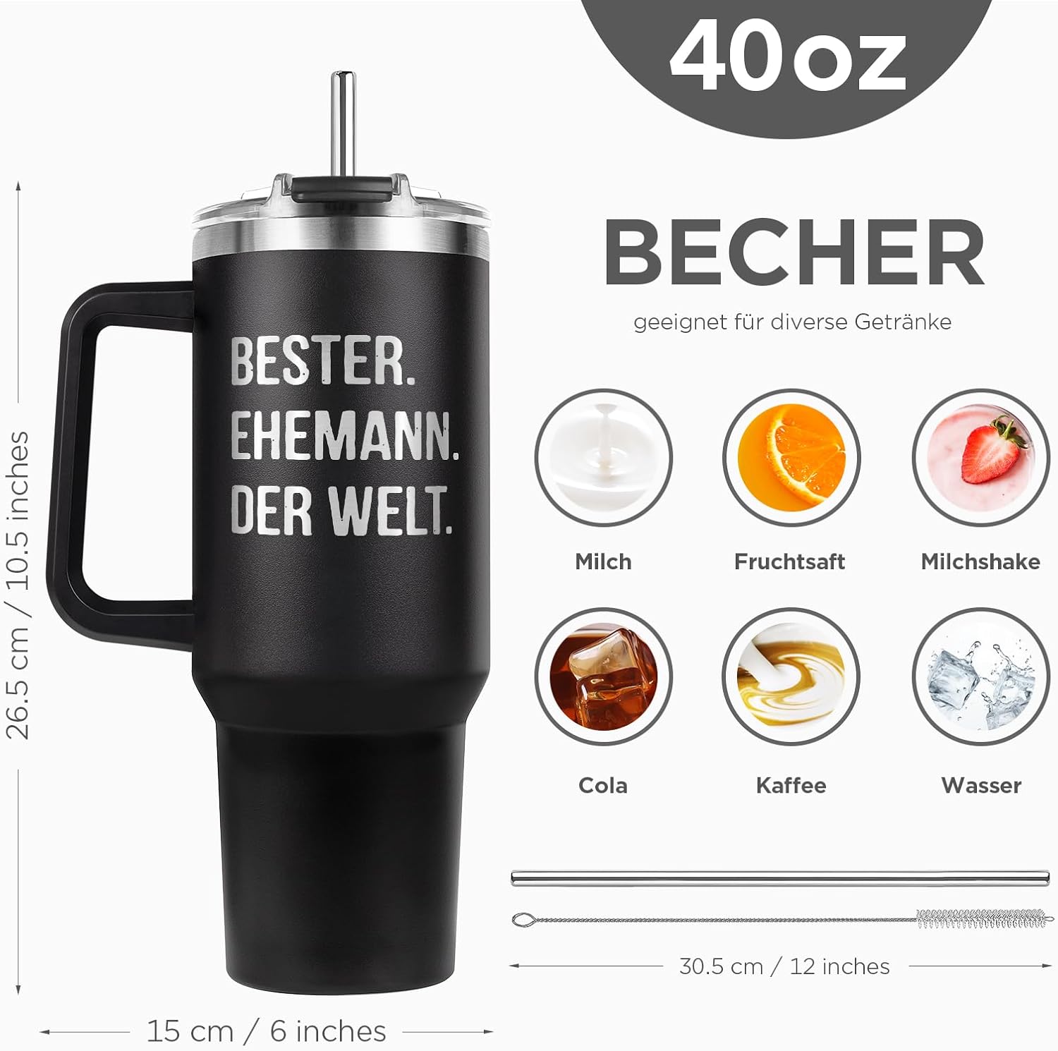 Thermobecher 1,2 L für den Ehemann – Das besondere Geschenk zum Vatertag, Hochzeitstag oder Geburtstag