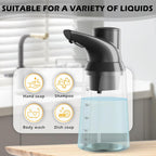 Elektrischer / Automatischer Seifenspender 700 ml (Schwarz) – Kontaktlos, IP65 wasserdicht & mit 4 Dosierstufen