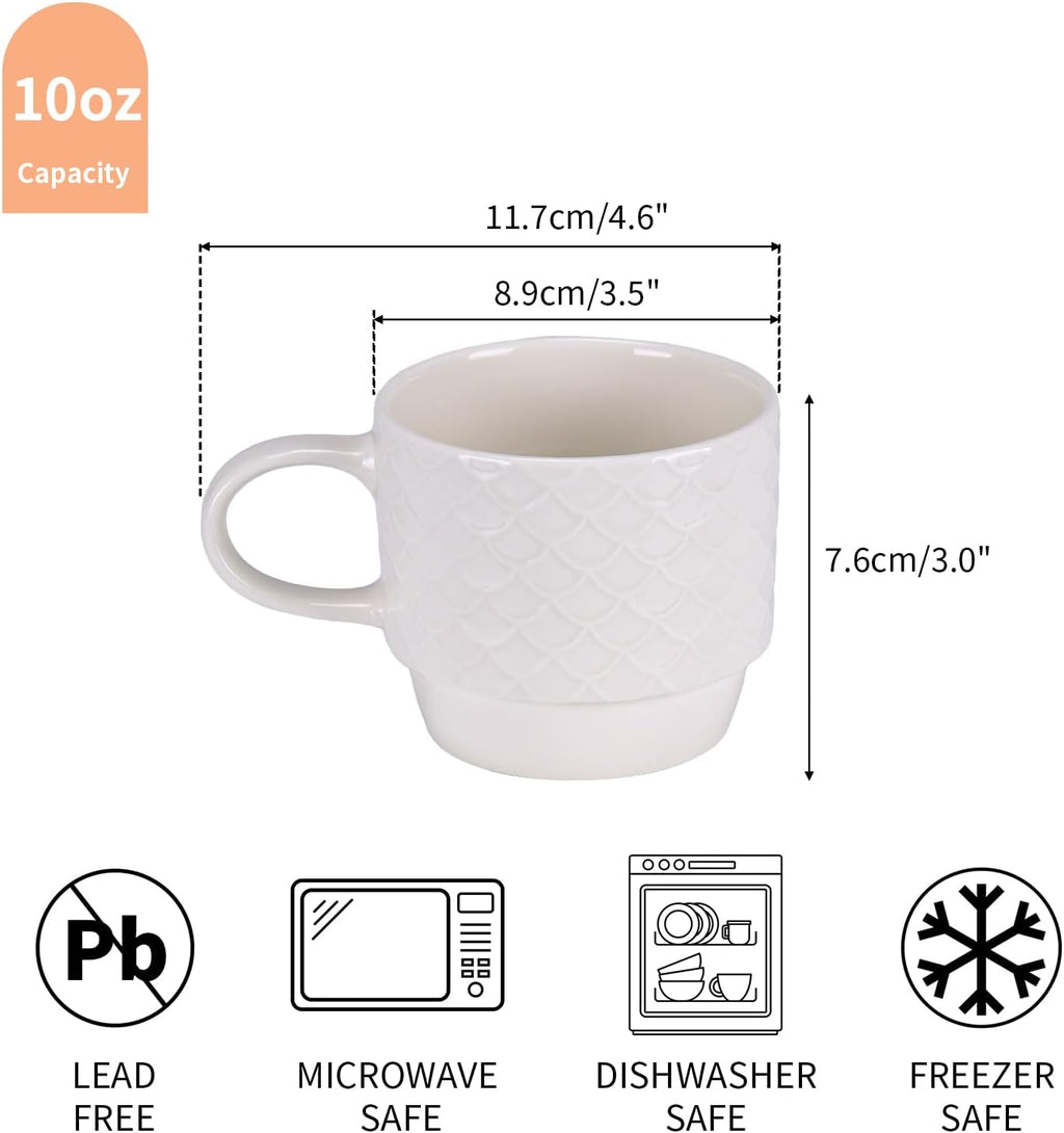 EYMPEU Kaffeetassen-Set – 6 elegante Bone-China-Tassen à 300 ml im Geschenkset