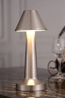 LED TOUCHLAMPE "PARIS" * Metal / gebürstet * Silber * Dimmerfunktion * AKKU * 25cm x 9,5cm *