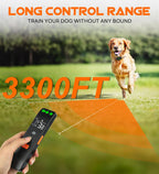 Hundeerziehungshalsband mit Fernbedienung, 1000 m Reichweite, wasserdicht (IP67), Ton- und Vibrationstrainingsmodi mit Sicherheitsverriegelung, USB-aufladbares Hundehalsband für Hunde von 3,6 bis 65 kg