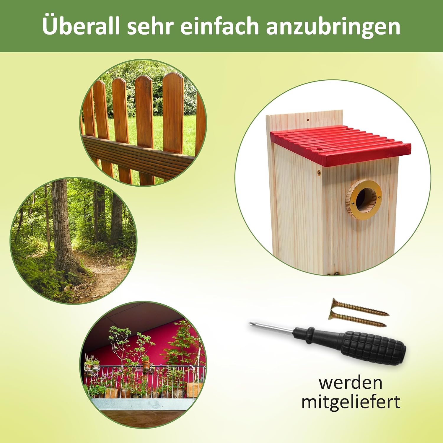 FELAMORC Robuster Nistkasten aus Massivholz – Wetterfestes Vogelhaus für Meisen & kleine Singvögel