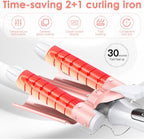 3-Fässer Lockenstab 32 mm – Professionelle Beach Waves &amp; Locken mit LCD-Temperaturanzeige