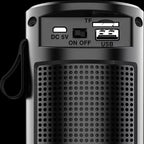 ZQS1201 Bluetooth-Lautsprecher 5W – Tragbare Musikbox mit RGB-LED-Licht, 1500 mAh Akku, USB, Micro-SD, FM-Radio & Freisprechfunktion – Schwarz