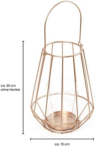 Heitmann Deco Metall-Windlicht ** Goldene Laterne zum aufhängen oder hinstellen ** Incl. Glaseinsatz **