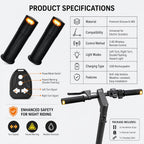 E-Scooter Blinker mit Lenkergriffen – LED Blinklicht Set mit kabelloser Fernbedienung | USB wiederaufladbar | Universell