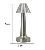 LED TOUCHLAMPE "PARIS" * Metal / gebürstet * Silber * Dimmerfunktion * AKKU * 25cm x 9,5cm *