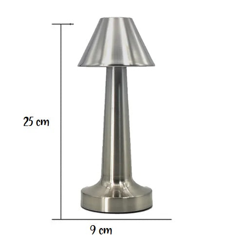 LED TOUCHLAMPE "PARIS" * Metal / gebürstet * Silber * Dimmerfunktion * AKKU * 25cm x 9,5cm *
