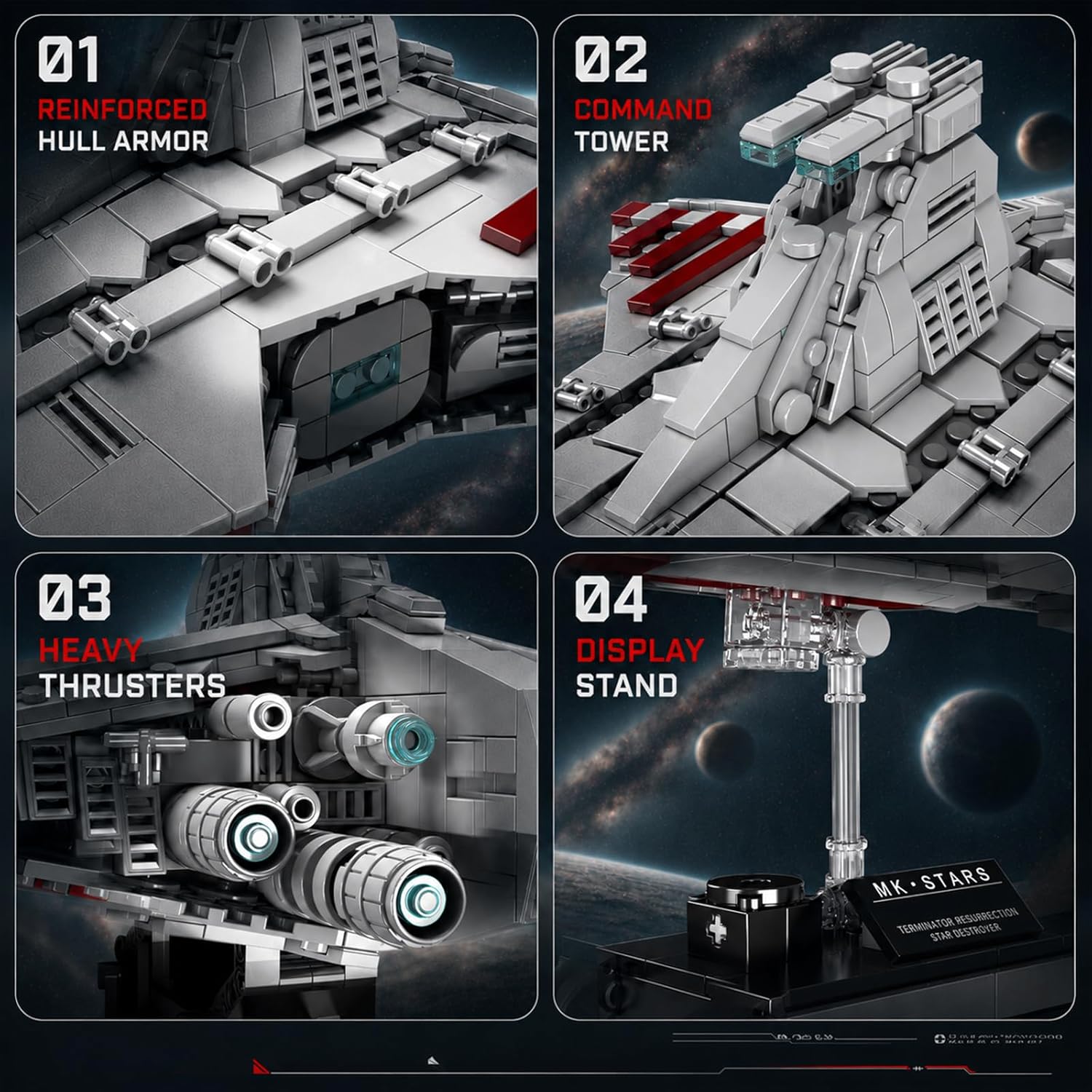 Mould King 21074 Venator-Klasse Republic Attack Cruiser – Baustein-Set mit 1.320 Teilen