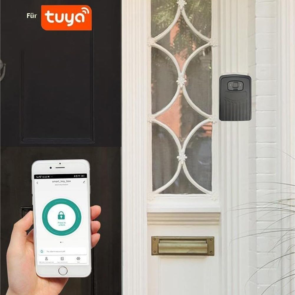 Smart Schlüsselbox mit Fingerabdruck & Tuya App – Wetterfester Elektronischer Schlüsselsafe für Innen & Außen