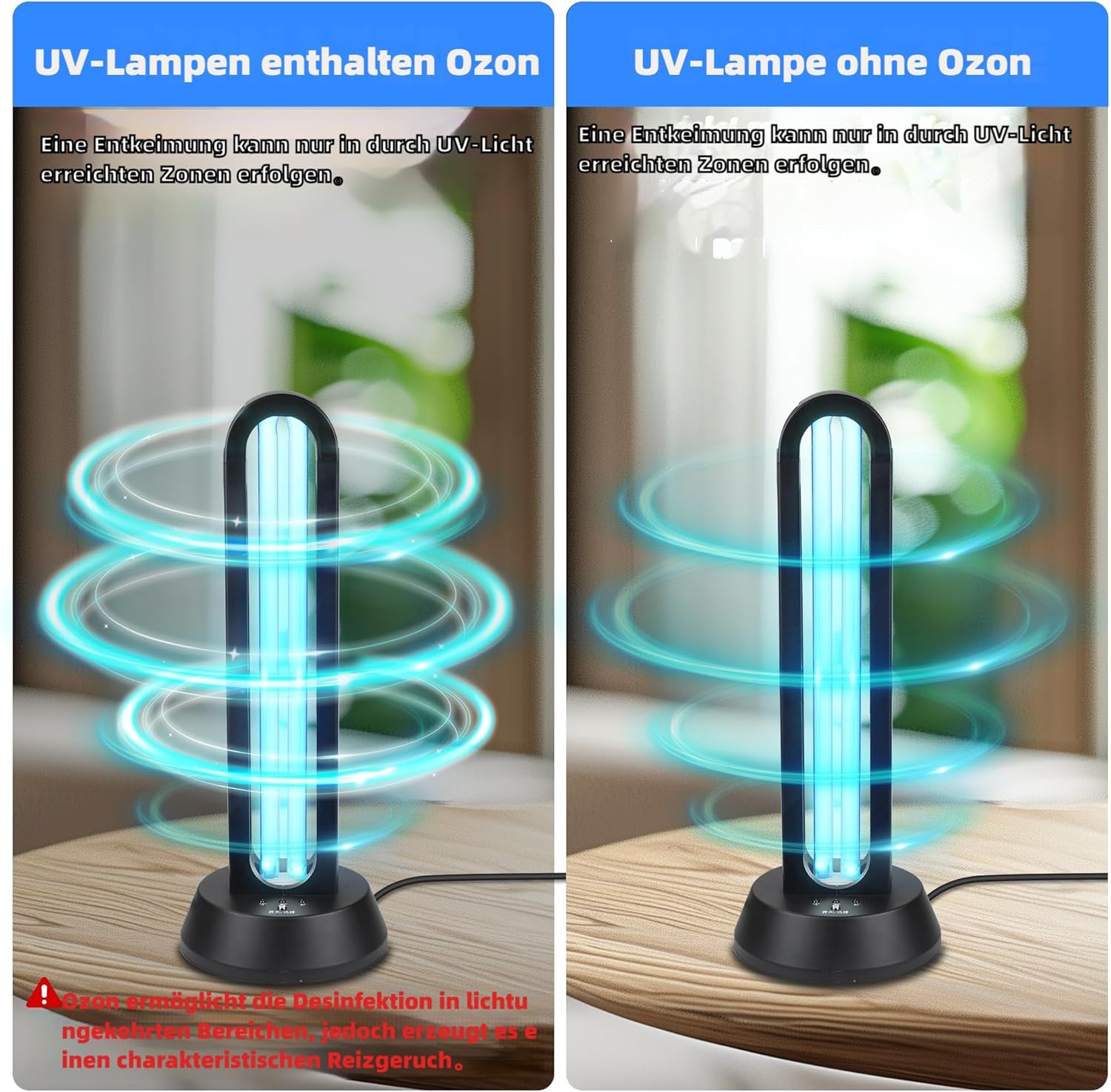 36W UVC-Desinfektionslampe mit Timer – UV-C Sterilisator | Gegen Gerüche & für hygienische Oberflächen
