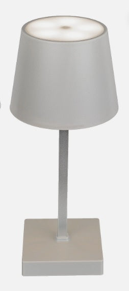 LED Tisch-Lampe * 3 Helligkeitsstufen mit USB-Kabel & Akku * grau  im Geschenkkarton
