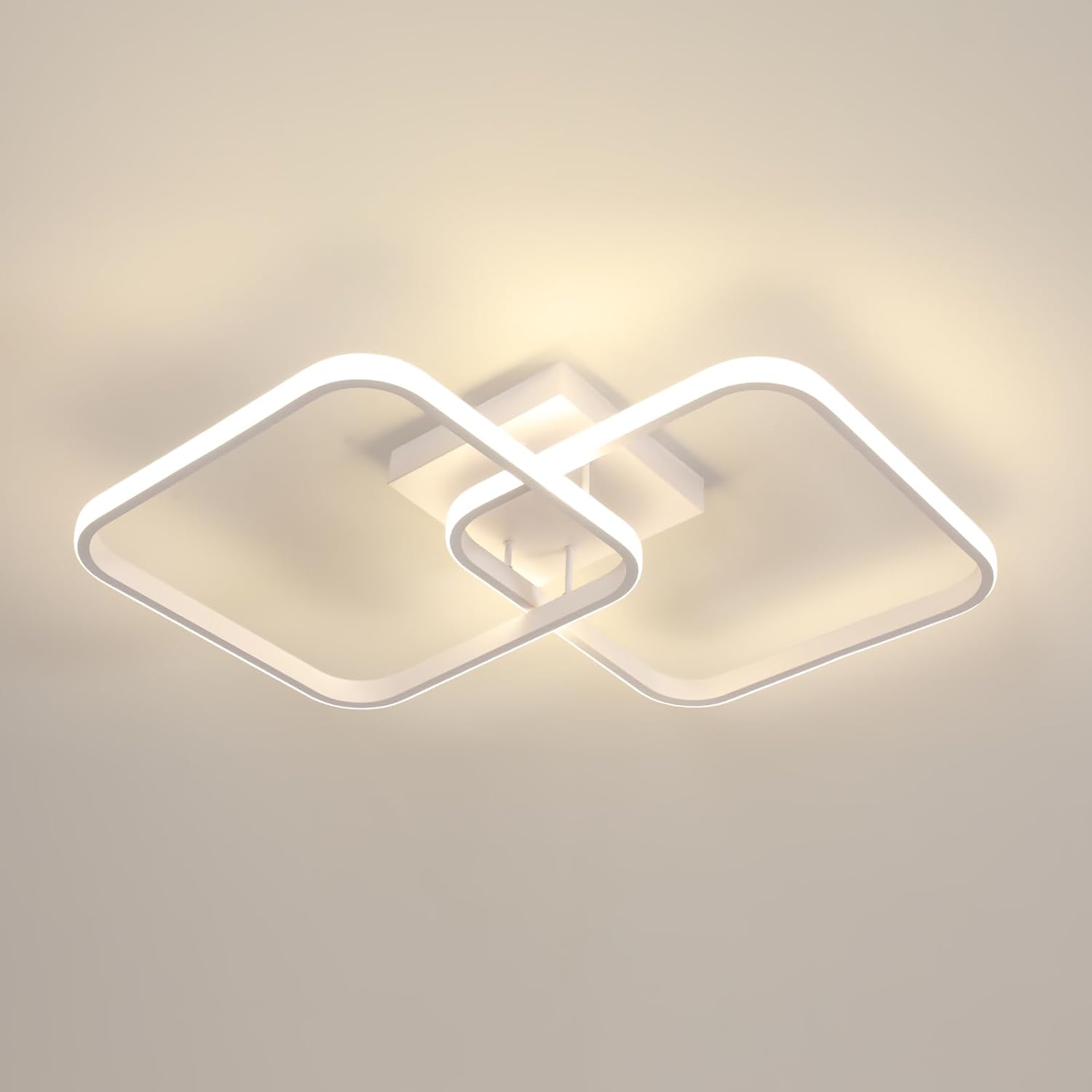 Große LED Deckenleuchte 65 cm – Modernes Quadratisches Design, Kaltweißes 6500K Licht und Gleichmäßige Raumausleuchtung