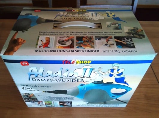 Aladin II Dampf-Wunder - Multifunktions Dampfreiniger mit 12tlg. Zubehör (B-Ware) Gerät + Zubehör neu! Karton beschädigt!