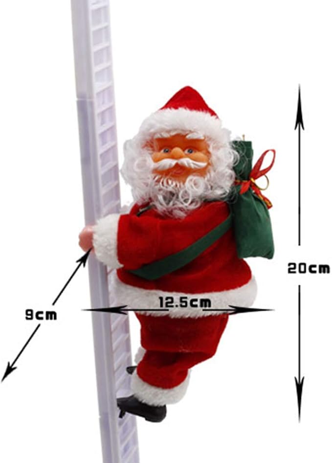 Weihnachtsmann auf Leiter Elektrische Weihnachtsfiguren Kletternder Nikolaus Santa Crawl Indoor und Outdoor Weihnachtsdeko Figur