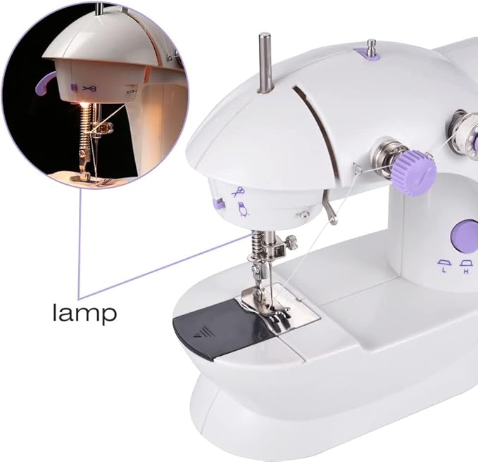 WENMILY Tragbare Nähmaschine Mini-Nähmaschine Zweidraht-Zwei-Geschwindigkeits-Pedale Mini-Größe