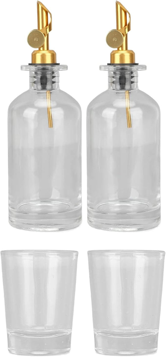 Öl- und Essigspender / Soja Spender  mit Metallausgießer für Küche oder Badezimmer als Mundwasser Spender geeignet