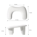 Nagelarmauflage / Armlehne für Nageldesign – U-Form | PU-Leder | Weiß