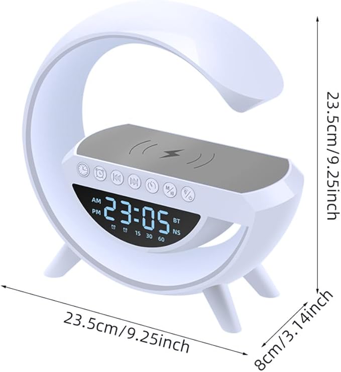 G-Licht * 5 in 1 Nachtlicht mit 15W Lautsprecher *  Handy Aufladung * Bluetooth Lautsprecher * FM Radio* Wecker * Stimmungslicht / Nachtlicht * Eingebautes Akku auch für unterwegs (BT3401)