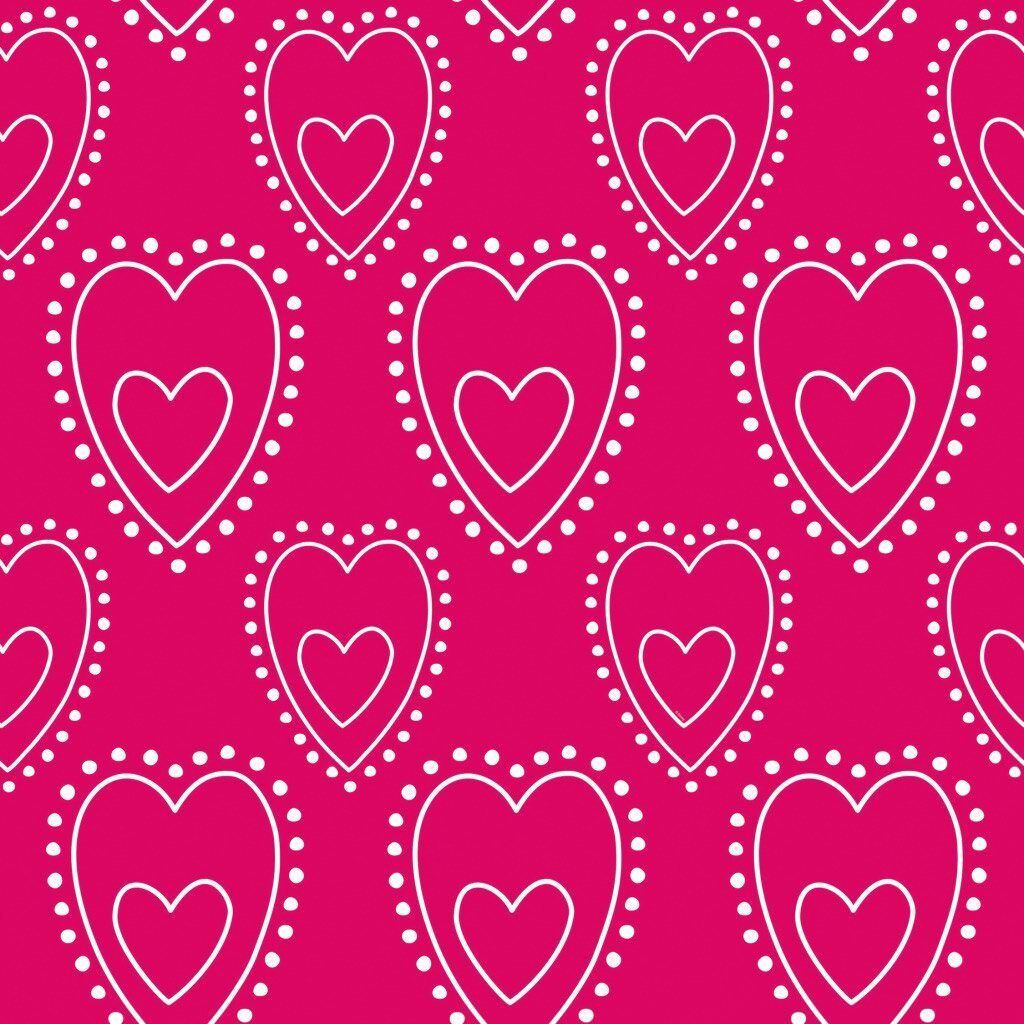 Kindertapete Tapete magenta weiss Herz Kids je Rolle 10 x 0,53 m Decofun