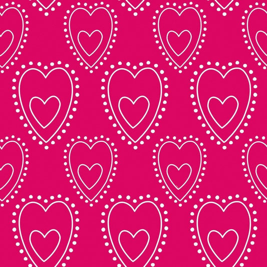 Kindertapete Tapete magenta weiss Herz Kids je Rolle 10 x 0,53 m Decofun