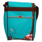 Miss Makiato Geräumige Umhängetasche für Mädchen mit Klickverschluss und Handyfach – Blau Orange Pink – 40x26x6cm | Schultüte | Sporttasche | Kindertasche