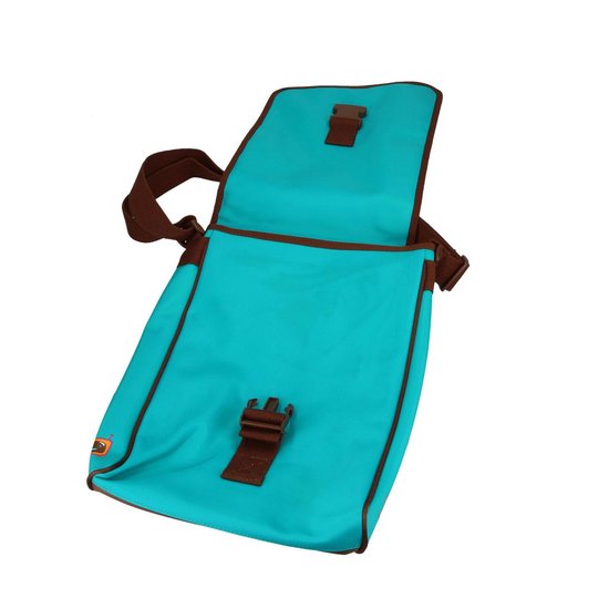 Miss Makiato Geräumige Umhängetasche für Mädchen mit Klickverschluss und Handyfach – Blau Orange Pink – 40x26x6cm | Schultüte | Sporttasche | Kindertasche