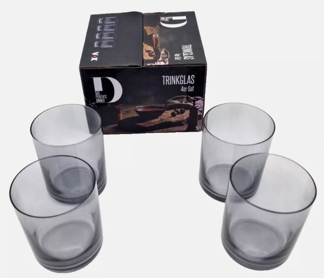 Trinkgläser Das Perfekte Dinner VOX im 4er-Set Anthrazit 350 ml Wasserglas Glas
