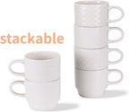 EYMPEU Kaffeetassen-Set – 6 elegante Bone-China-Tassen à 300 ml im Geschenkset