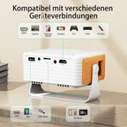 YOTON Y3 Mini Beamer 720P HD | 1080P Support | 15.000 Lumen | 180° Drehung | Auto Keystone | 50 % Zoom | HDMI USB TF | Für iPhone Android PS5 TV Stick | Tragbarer Projektor